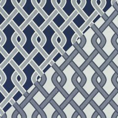 F Schumacher Cleo Trellis Blue 79570 Indoor Outdoor Prints and Wovens Collection Upholstery Fabric