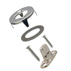 Common Sense® Turn Button Fastener Set - Cloth-to-Surface (Nickel-Plated Brass) - (Screws are included)