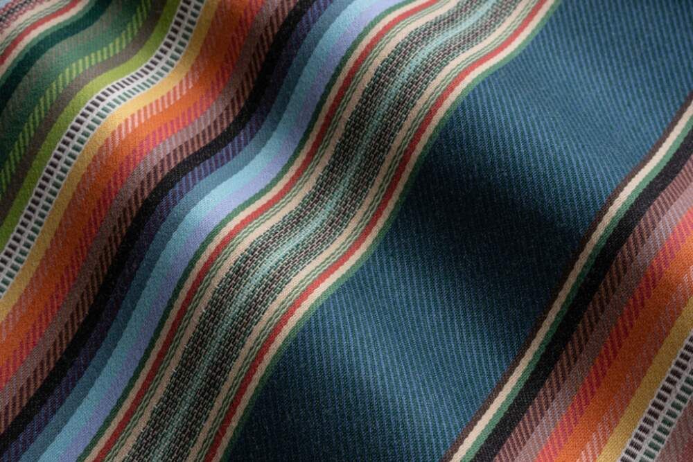 Perennials Serape Stripe Palo Verde 455 721 Far West Liz Lambert Collection Upholstery Fabric